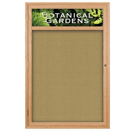 United Visual Products Sliding Glass Door Radius Letterboard, Hdr, 96"x48", Gold/Green UV9024ACSH-GOLD-GREEN